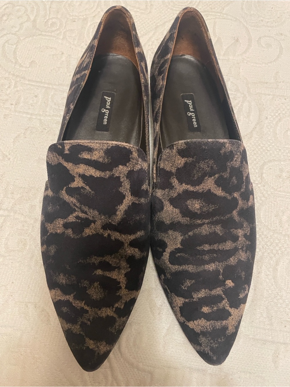 Paul Green women's size 5 1/2 Leopard-Pattern Pointed Slip-On Loafers